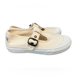 NWOB Vans Style 93 Mary Jane Cream Canvas Buckle Slip-On Sneakers Size 6